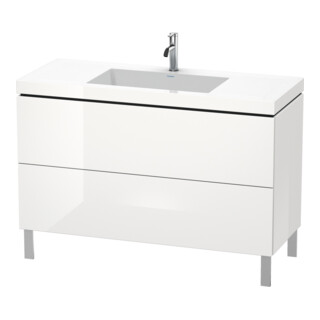 Duravit Meuble sous-lavabo c-bonded L-Cube 120x48 cm, 1 tiroir HL, blanc hgl, 2 tiroirs, deb.