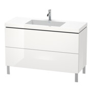 Duravit Meuble sous-lavabo c-bonded L-Cube 120x48 cm, 1 tiroir HL, blanc hgl, 2 tiroirs, deb.-1