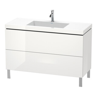 Duravit Meuble sous-lavabo c-bonded L-Cube 120x48 cm, 1 tiroir HL, blanc hgl, 2 tiroirs, deb.