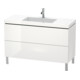 Duravit Meuble sous-lavabo c-bonded L-Cube 120x48 cm, 1 tiroir HL, blanc hgl, 2 tiroirs, deb.-1
