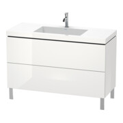 Duravit Meuble sous-lavabo c-bonded L-Cube 120x48 cm, 1 tiroir HL, blanc hgl, 2 tiroirs, deb.
