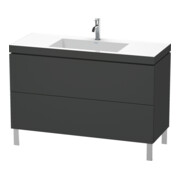 Duravit Meuble sous lavabo c-bonded L-Cube 120x48 cm, 1 tiroir HL, graph ma, 2 coulisses, debout-1
