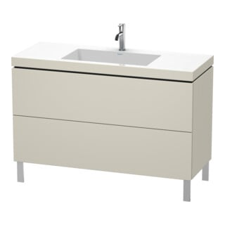 Duravit Meuble sous-lavabo c-bonded L-Cube 120x48 cm, 1 tiroir, mat taupe, 2 tiroirs, vertical