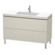 Duravit Meuble sous-lavabo c-bonded L-Cube 120x48 cm, 1 tiroir, mat taupe, 2 tiroirs, vertical-1