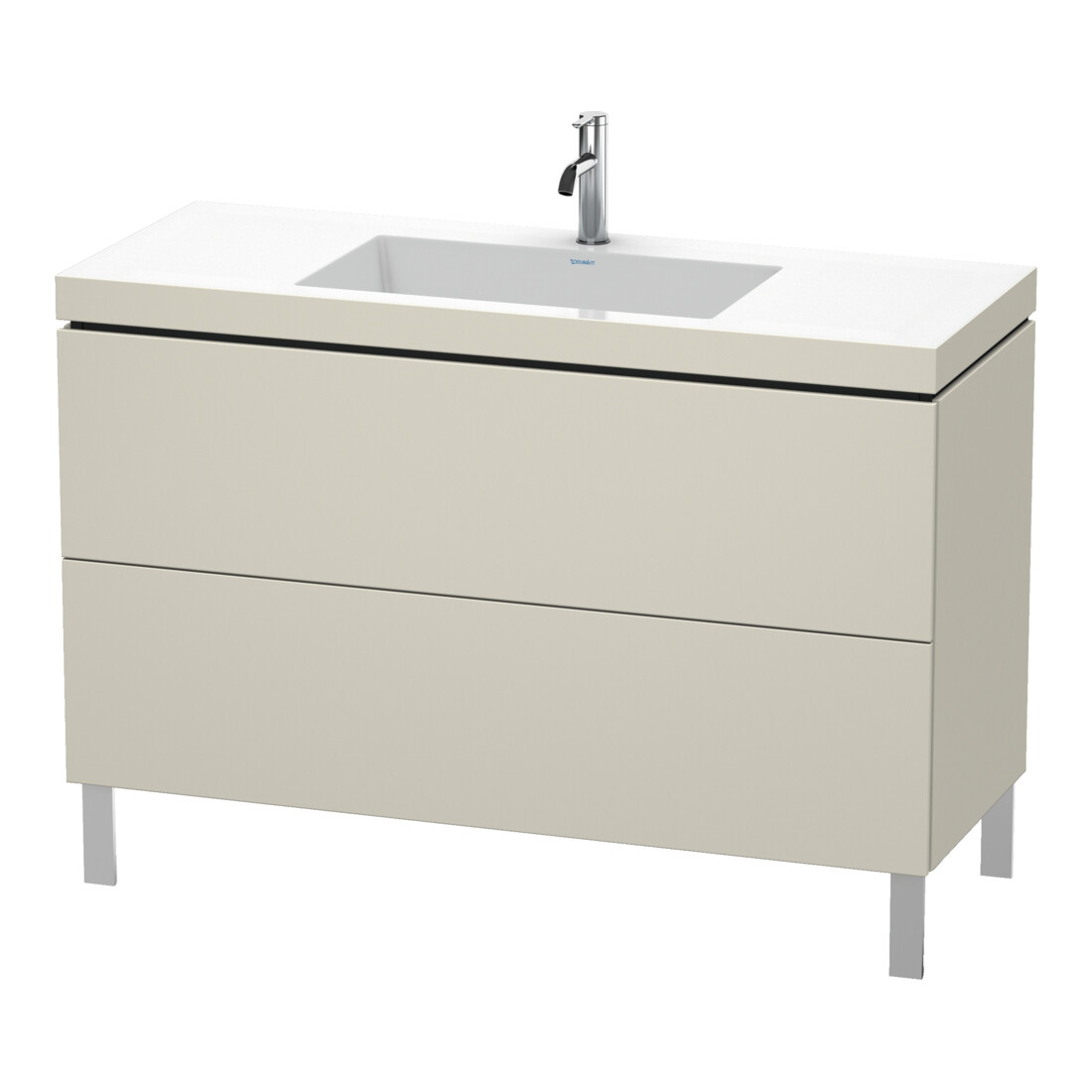 Duravit Meuble sous-lavabo c-bonded L-Cube 120x48 cm, 1 tiroir, mat taupe, 2 tiroirs, vertical