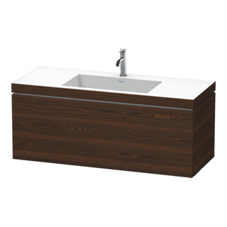 Duravit Meuble sous lavabo c-bonded L-Cube 120x48 cm, 1 tiroir, suspendu, N brossé