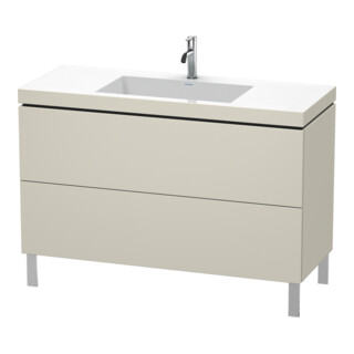 Duravit Meuble sous-lavabo c-bonded L-Cube 120x48 cm, 1 tiroir, taupe mat, 2 tiroirs coulissants, vertical