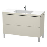 Duravit Meuble sous-lavabo c-bonded L-Cube 120x48 cm, 1 tiroir, taupe mat, 2 tiroirs coulissants, vertical-1