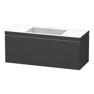 Duravit Meuble sous-lavabo c-bonded L-Cube 120x48 cm, sans poignée, graphite mat, 1 tiroir, suspendu