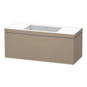 Duravit Meuble sous lavabo c-bonded L-Cube 120x48 cm, sans robinet, laqué, 1 tiroir, suspendu