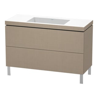 Duravit Meuble sous lavabo c-bonded L-Cube 120x48 cm, sans robinet, laqué, 2 tiroirs, debout
