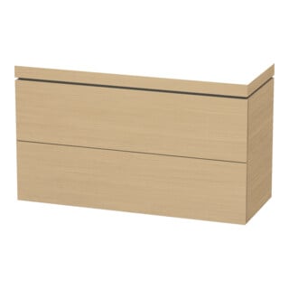Duravit Meuble sous lavabo c-bonded L-Cube 120x48 cm, sans trop-plein, 2 tiroirs, sur pied