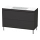 Duravit Meuble sous lavabo c-bonded L-Cube 120x48 cm, sans trop-plein, gris mat, 2 tiroirs, debout-1