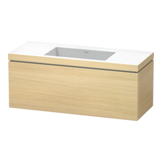 Duravit Meuble sous lavabo c-bonded L-Cube 120x48 cm, sans trop-plein, méd. œuf, 1 tiroir, suspendu