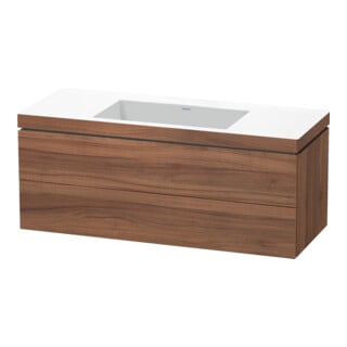 Duravit Meuble sous-lavabo c-bonded L-Cube 120x48 cm, sans trop-plein, N naturel, 2 tiroirs, suspendu