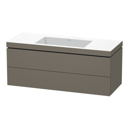 Duravit Meuble sous-lavabo c-bonded L-Cube 120x48 cm, sans trou, 2 tiroirs, suspendu