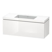Duravit Meuble sous-lavabo c-bonded L-Cube 120x48 cm, sans trou, blanc brillant, 1 tiroir, suspendu-1