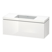 Duravit Meuble sous-lavabo c-bonded L-Cube 120x48 cm, sans trou, blanc brillant, 1 tiroir, suspendu