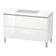 Duravit Meuble sous lavabo c-bonded L-Cube 120x48 cm, sans trou, blanc brillant, 2 tiroirs, debout-1