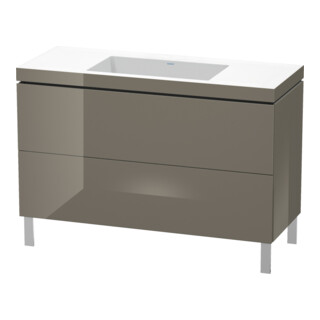 Duravit Meuble sous-lavabo c-bonded L-Cube 120x48 cm, sans trou, blanc brillant, 2 tiroirs, debout