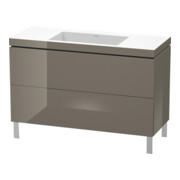 Duravit Meuble sous-lavabo c-bonded L-Cube 120x48 cm, sans trou, blanc brillant, 2 tiroirs, debout-1
