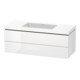 Duravit Meuble sous-lavabo c-bonded L-Cube 120x48 cm, sans trou, blanc brillant, 2 tiroirs, suspendu-1