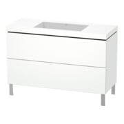 Duravit Meuble sous-lavabo c-bonded L-Cube 120x48 cm, sans trou, blanc mat, 2 tiroirs, debout