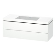 Duravit Meuble sous-lavabo c-bonded L-Cube 120x48 cm, sans trou, blanc mat, 2 tiroirs, suspendu