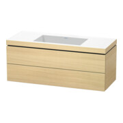 Duravit Meuble sous-lavabo c-bonded L-Cube 120x48 cm, sans trou, chêne médium, 2 tiroirs, suspendu-1