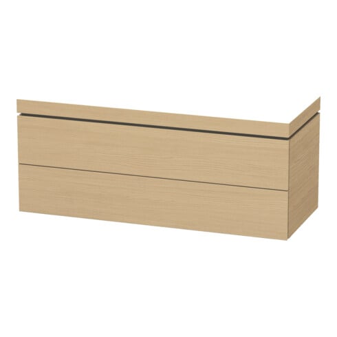 Duravit Meuble sous-lavabo c-bonded L-Cube 120x48 cm, sans trou, chêne naturel, 2 tiroirs