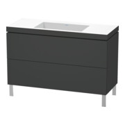 Duravit Meuble sous lavabo c-bonded L-Cube 120x48 cm, sans trou, graph ma, 2 tiroirs, debout-1