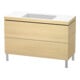 Duravit Meuble sous-lavabo c-bonded L-Cube 120x48 cm, sans trou, méd. chêne, 2 tiroirs, vertical-1