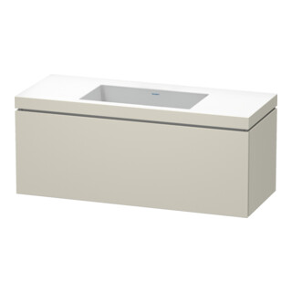 Duravit Meuble sous-lavabo c-bonded L-Cube 120x48 cm, sans trou, Tau mat, 1 tiroir, suspendu
