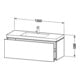 Duravit Meuble sous-lavabo c-bonded L-Cube 120x48 cm, sans trou, Tau mat, 1 tiroir, suspendu