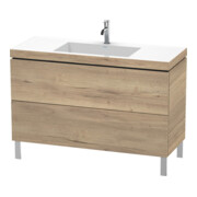 Duravit Meuble sous lavabo c-bonded L-Cube 120x48cm, 1 HL, blanc œuf, 2 tiroirs, vertical-1