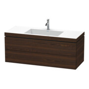 Duravit Meuble sous-lavabo c-bonded L-Cube 120x48cm, 1 HL, N brossé, 2 tiroirs, suspendu