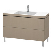Duravit Meuble sous lavabo c-bonded L-Cube 120x48cm, 1 robinet, sans, 2 tiroirs, deb.