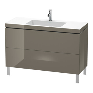 Duravit Meuble sous-lavabo c-bonded L-Cube 120x48cm, 1 tiroir HL, gris brillant, 2 tiroirs, debout