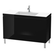 Duravit Meuble sous-lavabo c-bonded L-Cube 120x48cm, 1 tiroir HL, noir brillant, 2 coulisses, debout-1