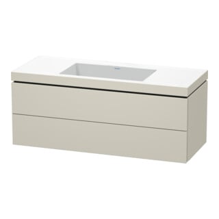 Duravit Meuble sous-lavabo c-bonded L-Cube 120x48cm, sans trop-plein, T mat, 2 tiroirs, suspendu