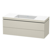 Duravit Meuble sous-lavabo c-bonded L-Cube 120x48cm, sans trop-plein, T mat, 2 tiroirs, suspendu-1