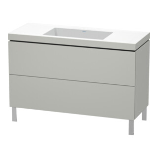 Duravit Meuble sous lavabo c-bonded L-Cube 120x48cm, sans trou, blanc mat, 2 tiroirs, debout