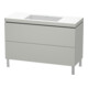 Duravit Meuble sous lavabo c-bonded L-Cube 120x48cm, sans trou, blanc mat, 2 tiroirs, debout-1