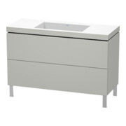 Duravit Meuble sous lavabo c-bonded L-Cube 120x48cm, sans trou, blanc mat, 2 tiroirs, debout