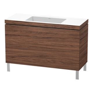 Duravit Meuble sous lavabo c-bonded L-Cube 120x48cm, sans trou robinet, N foncé, 2 tiroirs, debout