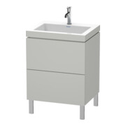 Duravit Meuble sous lavabo c-bonded L-Cube 60 x 48 cm, 1 HL, bg ma, 2 tiroirs, deb.