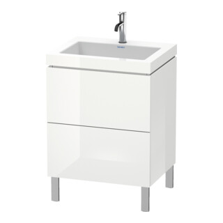 Duravit Meuble sous-lavabo c-bonded L-Cube 60 x 48 cm, 1 HL, blanc brillant, 2 tiroirs, vertical