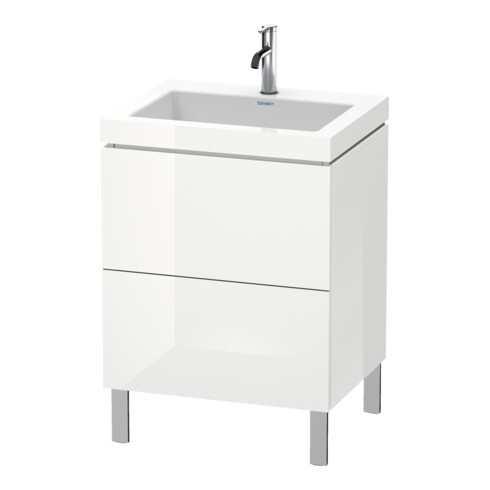 Duravit Meuble sous-lavabo c-bonded L-Cube 60 x 48 cm, 1 HL, blanc brillant, 2 tiroirs, vertical