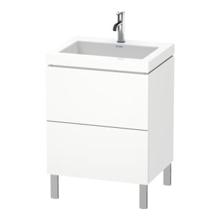 Duravit Meuble sous lavabo c-bonded L-Cube 60 x 48 cm, 1 HL, blanc mat, 2 tiroirs, deb.