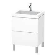 Duravit Meuble sous lavabo c-bonded L-Cube 60 x 48 cm, 1 HL, blanc mat, 2 tiroirs, deb.